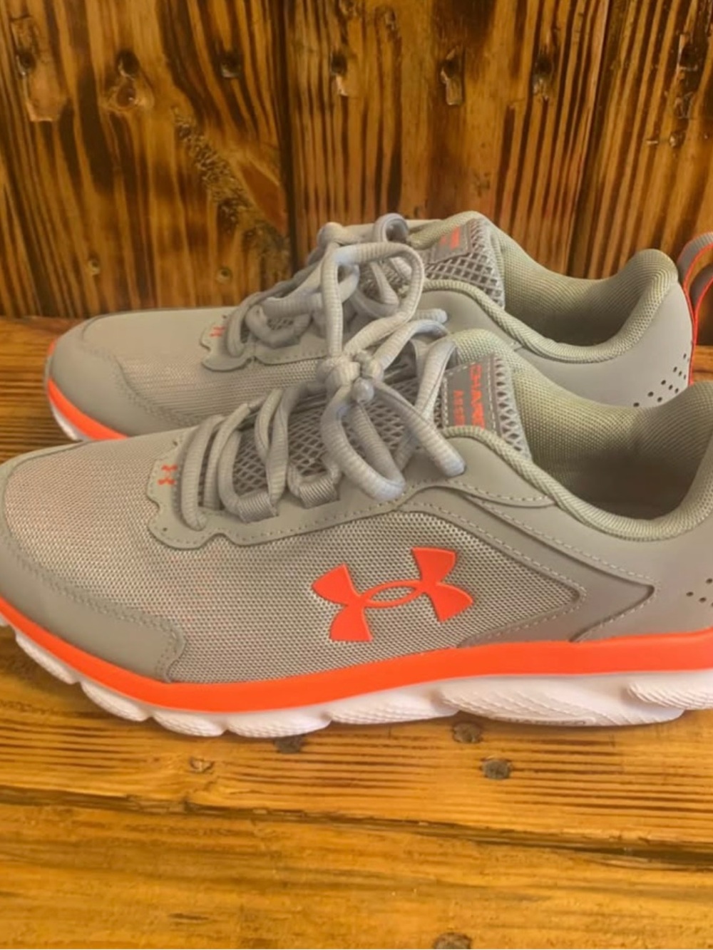 Under Armour Gray & Orange Women's Athletic Sneakers